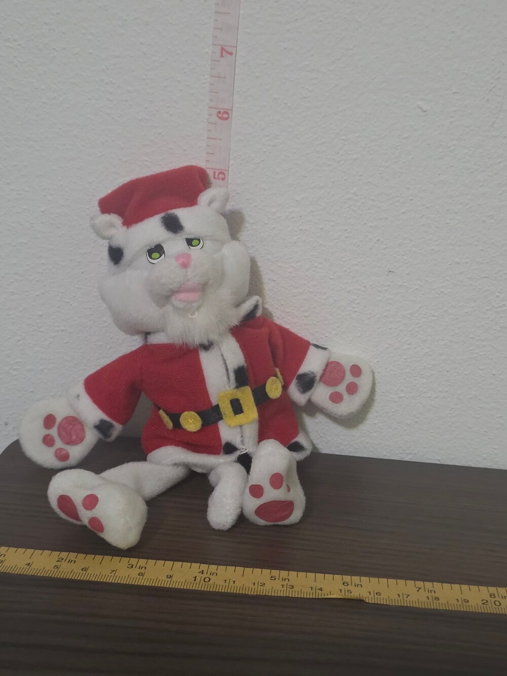 Vintage House of Lloyd "Catchy Claws" Christmas Santa Cat plush